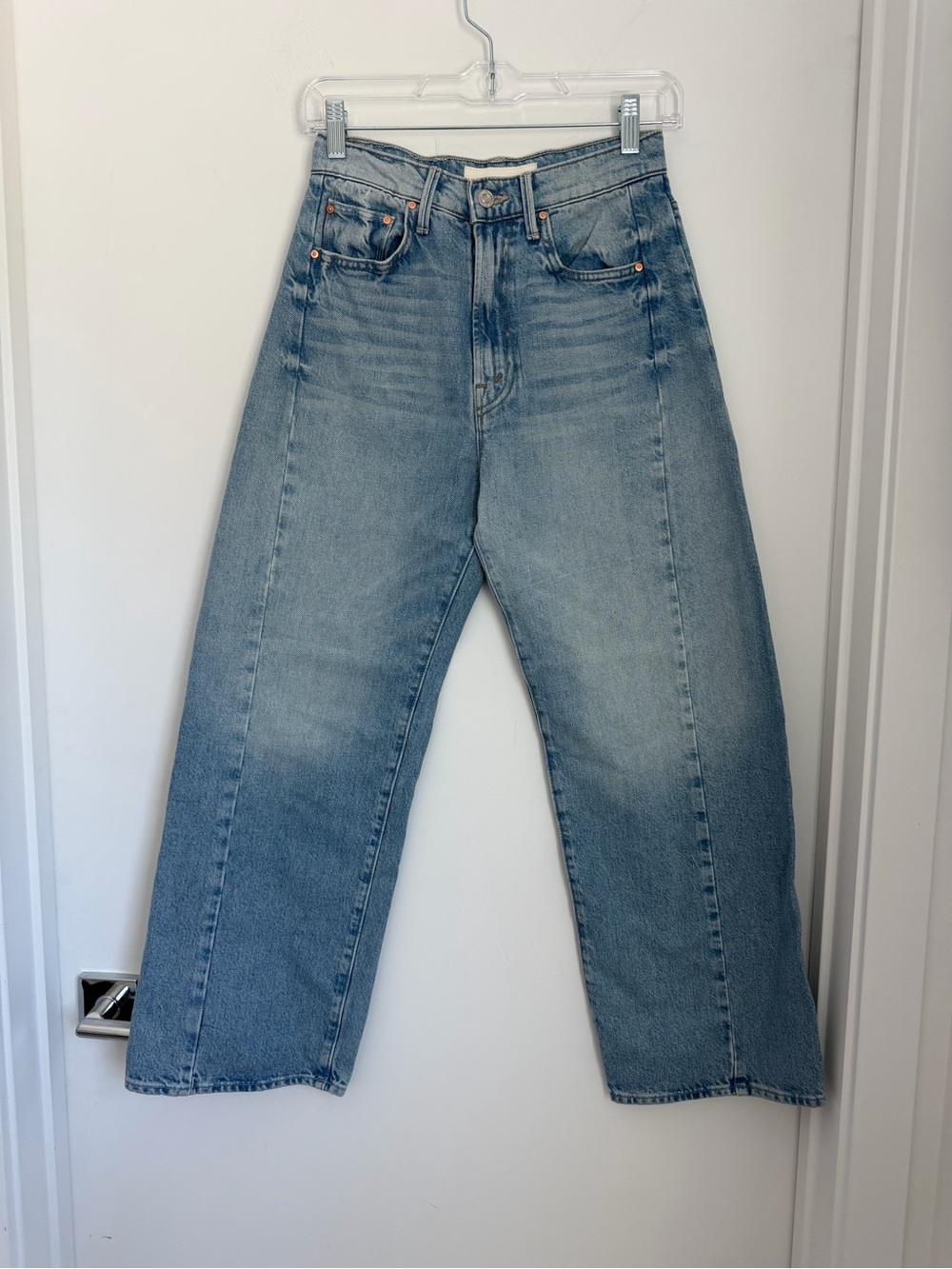 Mother 24 Half Pipe Ankle Jeans Light Wash This is How I Roll Barrel Leg - Picture 5 of 11